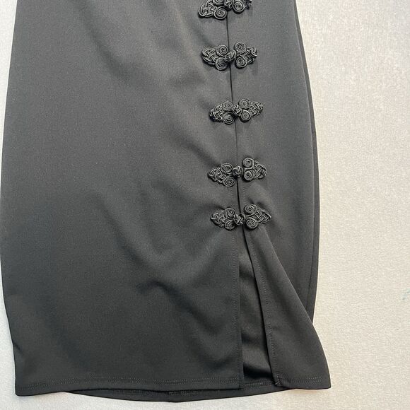 VTG Fashion Nova Women's‎ Black Stretch Kiko High Side Slit  Dress Size S - Picture 4 of 10